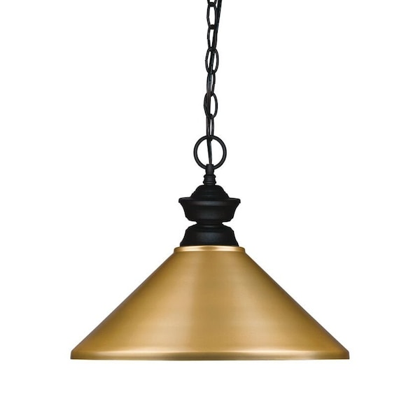 Z-Lite Pendant Lights 1 Light Pendant, Matte Black & Satin Gold 100701MB-MSG - main